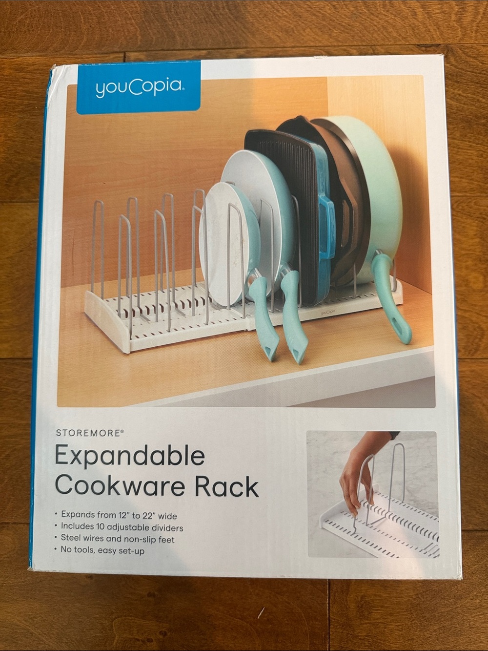 StoreMore Expandable Cookware Rack - White